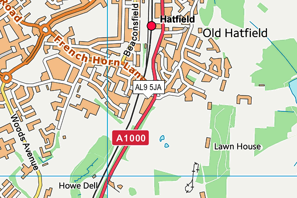 AL9 5JA map - OS VectorMap District (Ordnance Survey) AL9 5JA map - OS VectorMap District (Ordnance Survey)