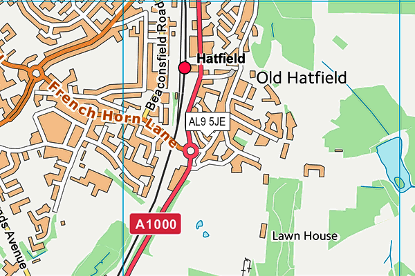 AL9 5JE map - OS VectorMap District (Ordnance Survey) AL9 5JE map - OS VectorMap District (Ordnance Survey)