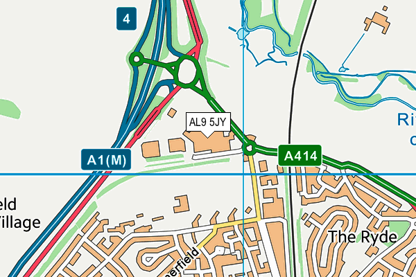 AL9 5JY map - OS VectorMap District (Ordnance Survey) AL9 5JY map - OS VectorMap District (Ordnance Survey)