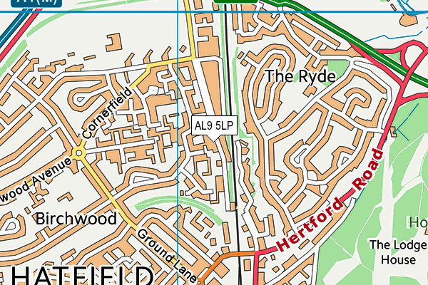 AL9 5LP map - OS VectorMap District (Ordnance Survey) AL9 5LP map - OS VectorMap District (Ordnance Survey)