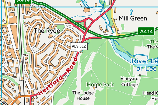 AL9 5LZ map - OS VectorMap District (Ordnance Survey) AL9 5LZ map - OS VectorMap District (Ordnance Survey)