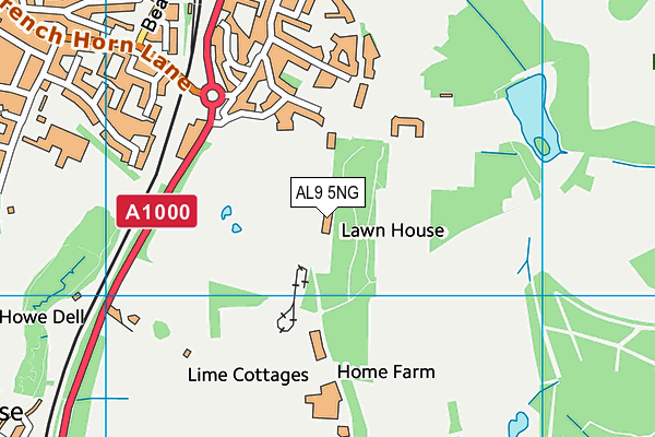 AL9 5NG map - OS VectorMap District (Ordnance Survey) AL9 5NG map - OS VectorMap District (Ordnance Survey)