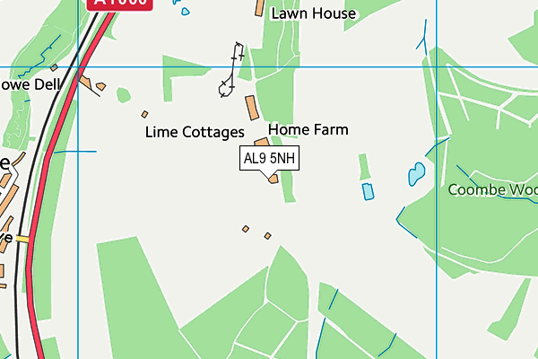AL9 5NH map - OS VectorMap District (Ordnance Survey) AL9 5NH map - OS VectorMap District (Ordnance Survey)