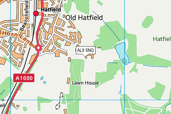 AL9 5NQ map - OS VectorMap District (Ordnance Survey) AL9 5NQ map - OS VectorMap District (Ordnance Survey)