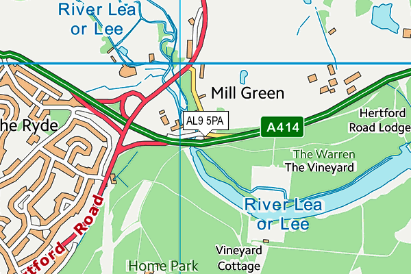 AL9 5PA map - OS VectorMap District (Ordnance Survey) AL9 5PA map - OS VectorMap District (Ordnance Survey)