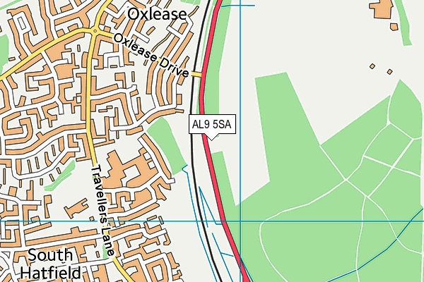 AL9 5SA map - OS VectorMap District (Ordnance Survey) AL9 5SA map - OS VectorMap District (Ordnance Survey)