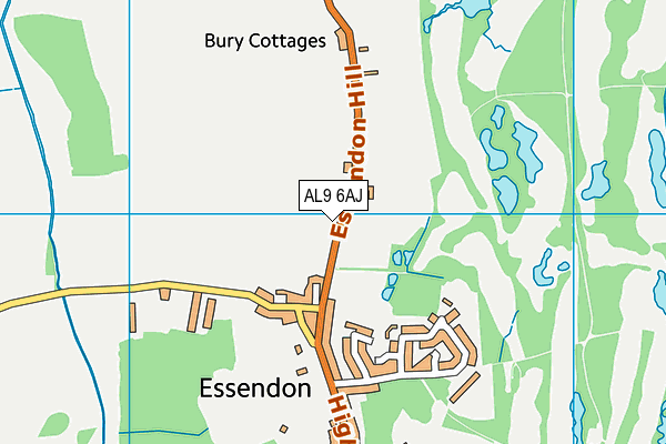 AL9 6AJ map - OS VectorMap District (Ordnance Survey) AL9 6AJ map - OS VectorMap District (Ordnance Survey)