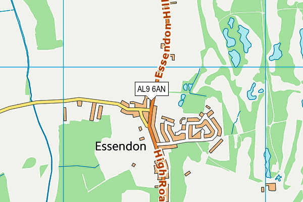 AL9 6AN map - OS VectorMap District (Ordnance Survey)
