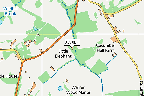 AL9 6BN map - OS VectorMap District (Ordnance Survey) AL9 6BN map - OS VectorMap District (Ordnance Survey)