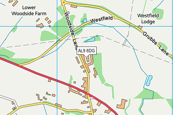 AL9 6DG map - OS VectorMap District (Ordnance Survey) AL9 6DG map - OS VectorMap District (Ordnance Survey)