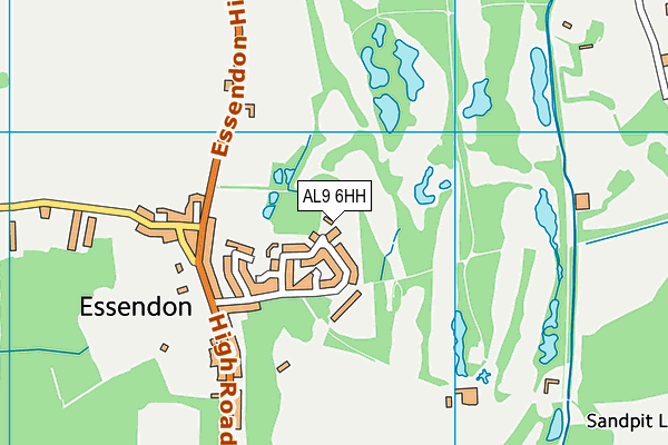 AL9 6HH map - OS VectorMap District (Ordnance Survey) AL9 6HH map - OS VectorMap District (Ordnance Survey)