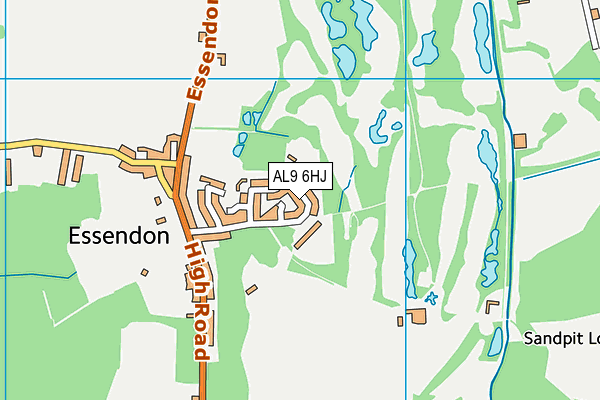 AL9 6HJ map - OS VectorMap District (Ordnance Survey)