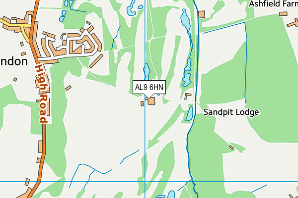 AL9 6HN map - OS VectorMap District (Ordnance Survey) AL9 6HN map - OS VectorMap District (Ordnance Survey)