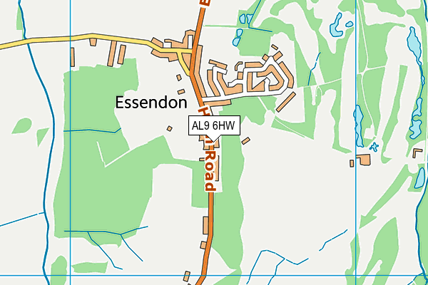 AL9 6HW map - OS VectorMap District (Ordnance Survey)