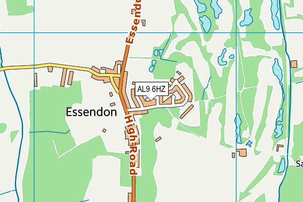 AL9 6HZ map - OS VectorMap District (Ordnance Survey) AL9 6HZ map - OS VectorMap District (Ordnance Survey)