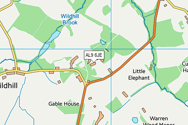 AL9 6JE map - OS VectorMap District (Ordnance Survey) AL9 6JE map - OS VectorMap District (Ordnance Survey)
