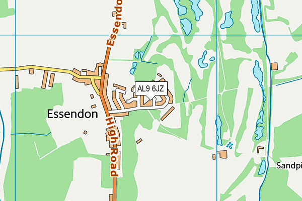 AL9 6JZ map - OS VectorMap District (Ordnance Survey) AL9 6JZ map - OS VectorMap District (Ordnance Survey)