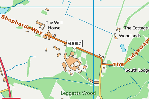 AL9 6LZ map - OS VectorMap District (Ordnance Survey) AL9 6LZ map - OS VectorMap District (Ordnance Survey)