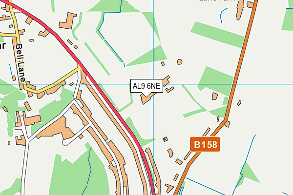 AL9 6NE map - OS VectorMap District (Ordnance Survey) AL9 6NE map - OS VectorMap District (Ordnance Survey)