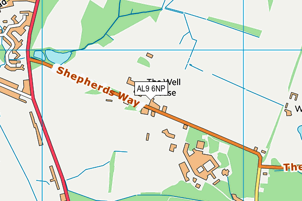 AL9 6NP map - OS VectorMap District (Ordnance Survey) AL9 6NP map - OS VectorMap District (Ordnance Survey)
