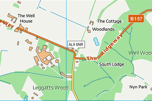AL9 6NR map - OS VectorMap District (Ordnance Survey) AL9 6NR map - OS VectorMap District (Ordnance Survey)