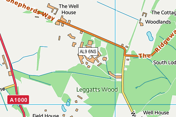 AL9 6NS map - OS VectorMap District (Ordnance Survey) AL9 6NS map - OS VectorMap District (Ordnance Survey)