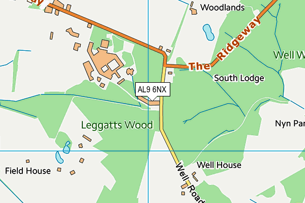 AL9 6NX map - OS VectorMap District (Ordnance Survey) AL9 6NX map - OS VectorMap District (Ordnance Survey)