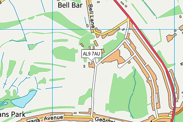 AL9 7AU map - OS VectorMap District (Ordnance Survey) AL9 7AU map - OS VectorMap District (Ordnance Survey)