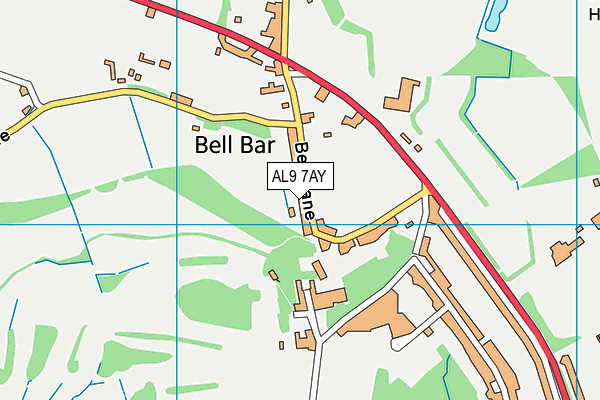 AL9 7AY map - OS VectorMap District (Ordnance Survey) AL9 7AY map - OS VectorMap District (Ordnance Survey)