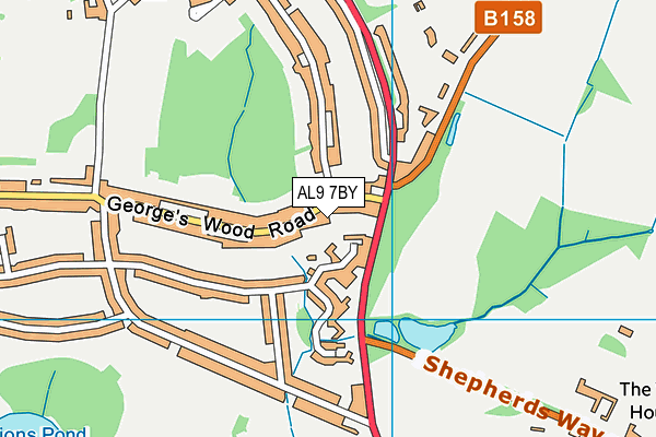 AL9 7BY map - OS VectorMap District (Ordnance Survey) AL9 7BY map - OS VectorMap District (Ordnance Survey)