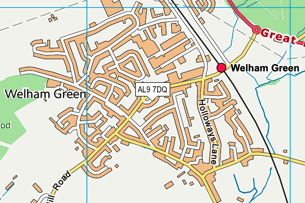 AL9 7DQ map - OS VectorMap District (Ordnance Survey) AL9 7DQ map - OS VectorMap District (Ordnance Survey)