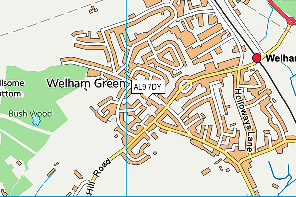 AL9 7DY map - OS VectorMap District (Ordnance Survey) AL9 7DY map - OS VectorMap District (Ordnance Survey)