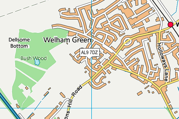 AL9 7DZ map - OS VectorMap District (Ordnance Survey) AL9 7DZ map - OS VectorMap District (Ordnance Survey)