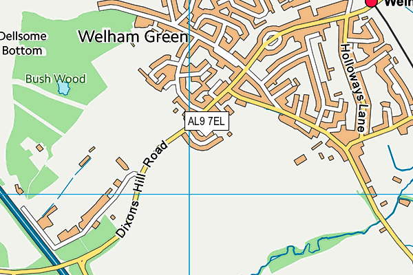AL9 7EL map - OS VectorMap District (Ordnance Survey) AL9 7EL map - OS VectorMap District (Ordnance Survey)