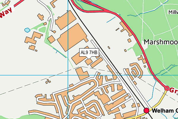AL9 7HB map - OS VectorMap District (Ordnance Survey) AL9 7HB map - OS VectorMap District (Ordnance Survey)