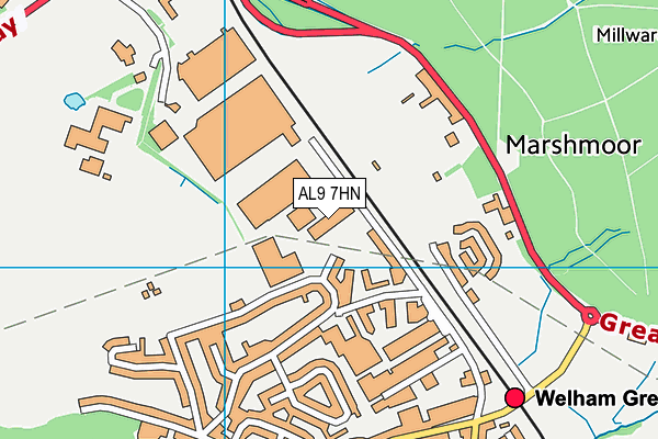 AL9 7HN map - OS VectorMap District (Ordnance Survey) AL9 7HN map - OS VectorMap District (Ordnance Survey)