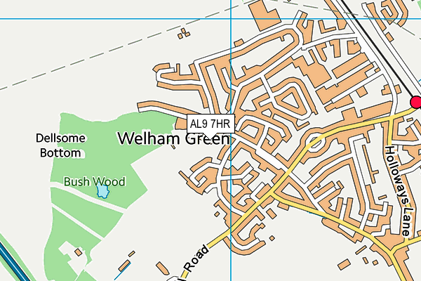 AL9 7HR map - OS VectorMap District (Ordnance Survey) AL9 7HR map - OS VectorMap District (Ordnance Survey)
