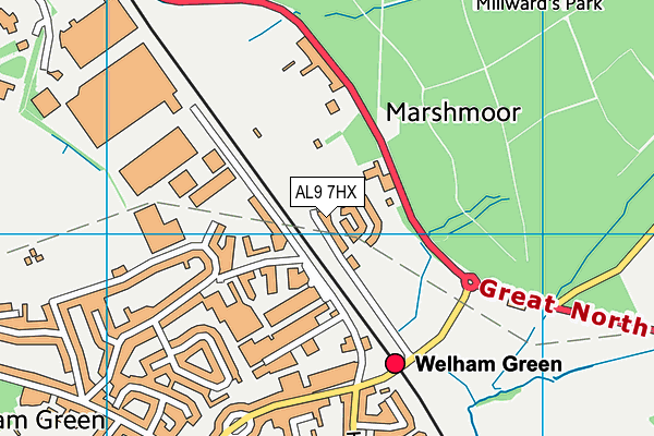 AL9 7HX map - OS VectorMap District (Ordnance Survey) AL9 7HX map - OS VectorMap District (Ordnance Survey)