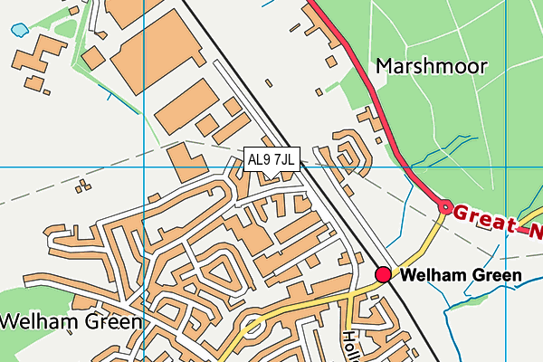 AL9 7JL map - OS VectorMap District (Ordnance Survey) AL9 7JL map - OS VectorMap District (Ordnance Survey)