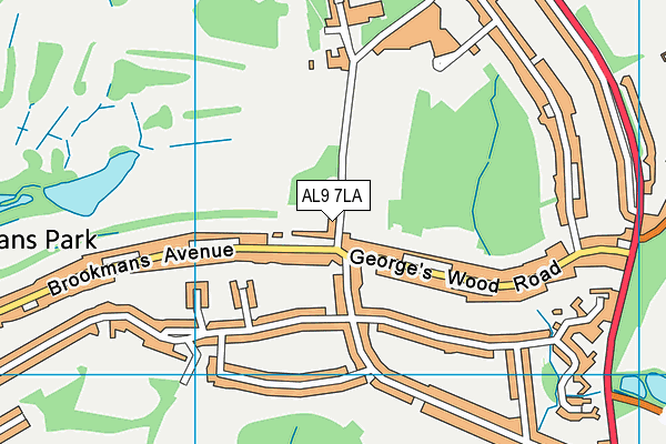 AL9 7LA map - OS VectorMap District (Ordnance Survey) AL9 7LA map - OS VectorMap District (Ordnance Survey)