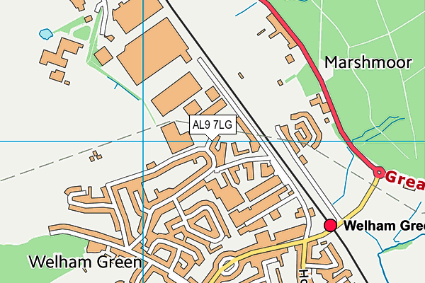 AL9 7LG map - OS VectorMap District (Ordnance Survey) AL9 7LG map - OS VectorMap District (Ordnance Survey)
