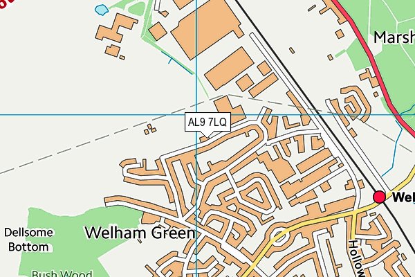 AL9 7LQ map - OS VectorMap District (Ordnance Survey) AL9 7LQ map - OS VectorMap District (Ordnance Survey)