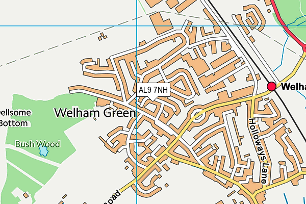 AL9 7NH map - OS VectorMap District (Ordnance Survey) AL9 7NH map - OS VectorMap District (Ordnance Survey)