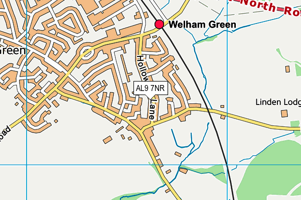 AL9 7NR map - OS VectorMap District (Ordnance Survey) AL9 7NR map - OS VectorMap District (Ordnance Survey)