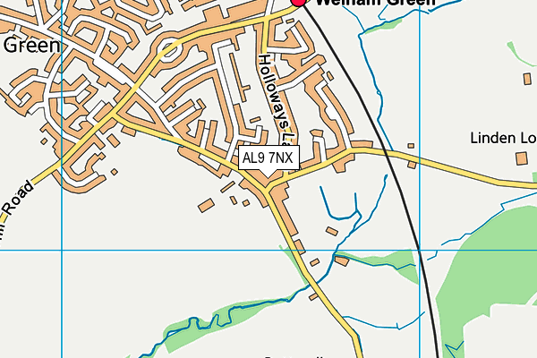 AL9 7NX map - OS VectorMap District (Ordnance Survey) AL9 7NX map - OS VectorMap District (Ordnance Survey)