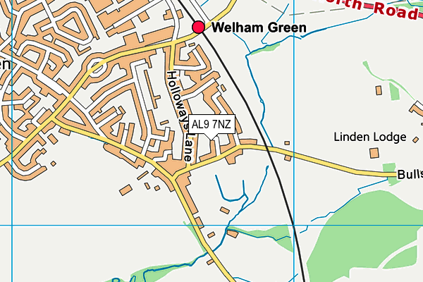AL9 7NZ map - OS VectorMap District (Ordnance Survey) AL9 7NZ map - OS VectorMap District (Ordnance Survey)