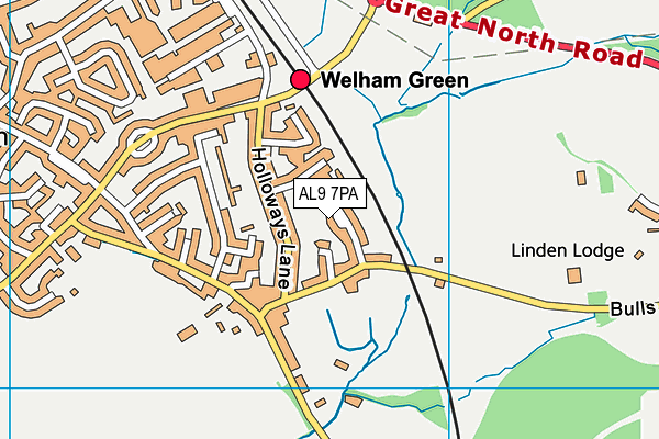 AL9 7PA map - OS VectorMap District (Ordnance Survey) AL9 7PA map - OS VectorMap District (Ordnance Survey)