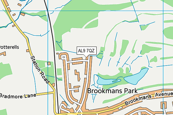 AL9 7QZ map - OS VectorMap District (Ordnance Survey) AL9 7QZ map - OS VectorMap District (Ordnance Survey)