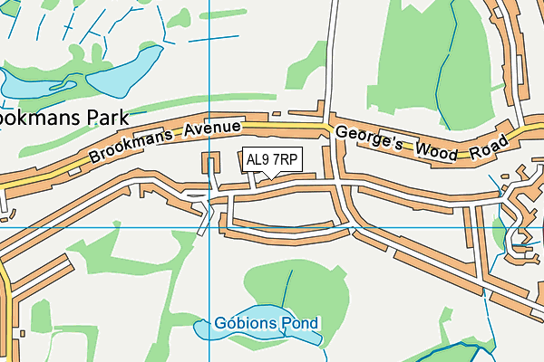 AL9 7RP map - OS VectorMap District (Ordnance Survey)