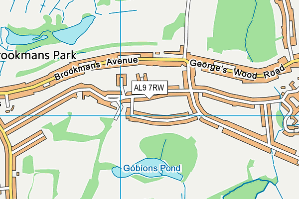 AL9 7RW map - OS VectorMap District (Ordnance Survey)